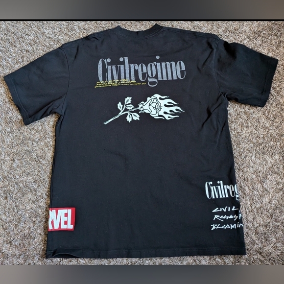 Civil Regime Marvel Wolverine Black Cotton Logan Shirt Men's L - Picture 7 of 8
